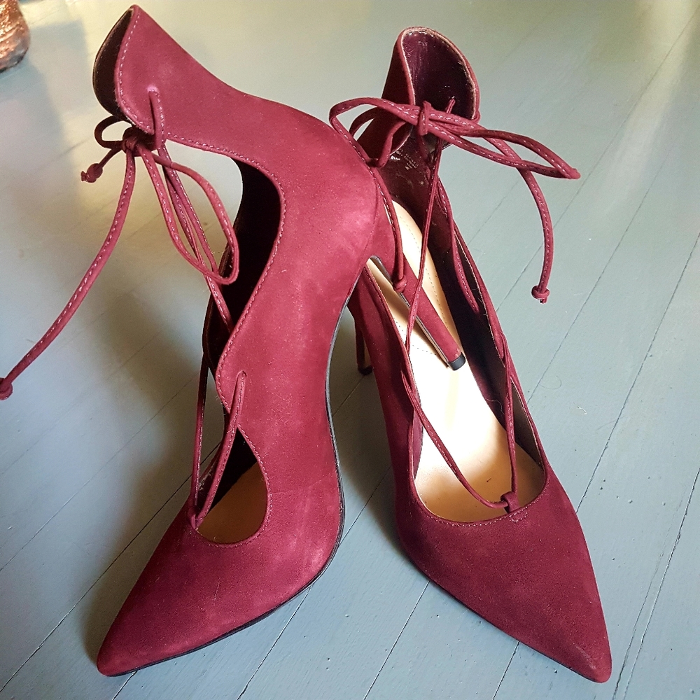 Aldo Suede Lace Up Heels